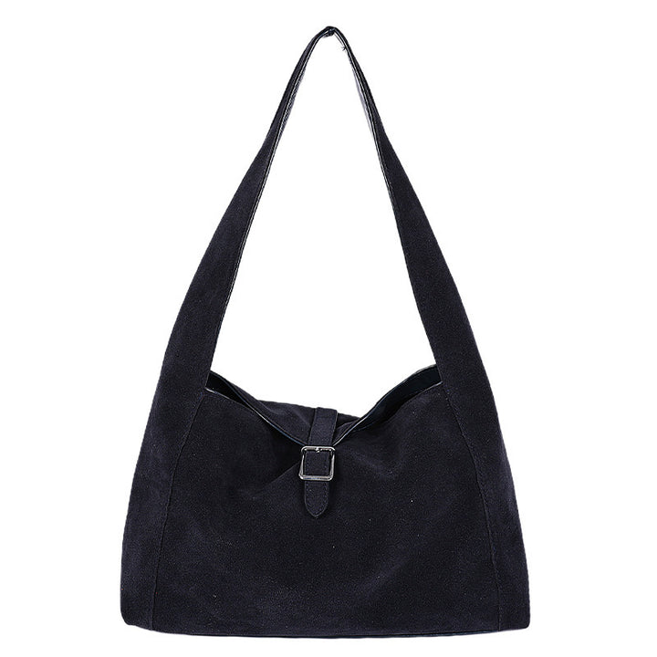 Damen Hobo-Tasche aus weichem Veloursleder mit praktischem Tragegriff Nord Taschen