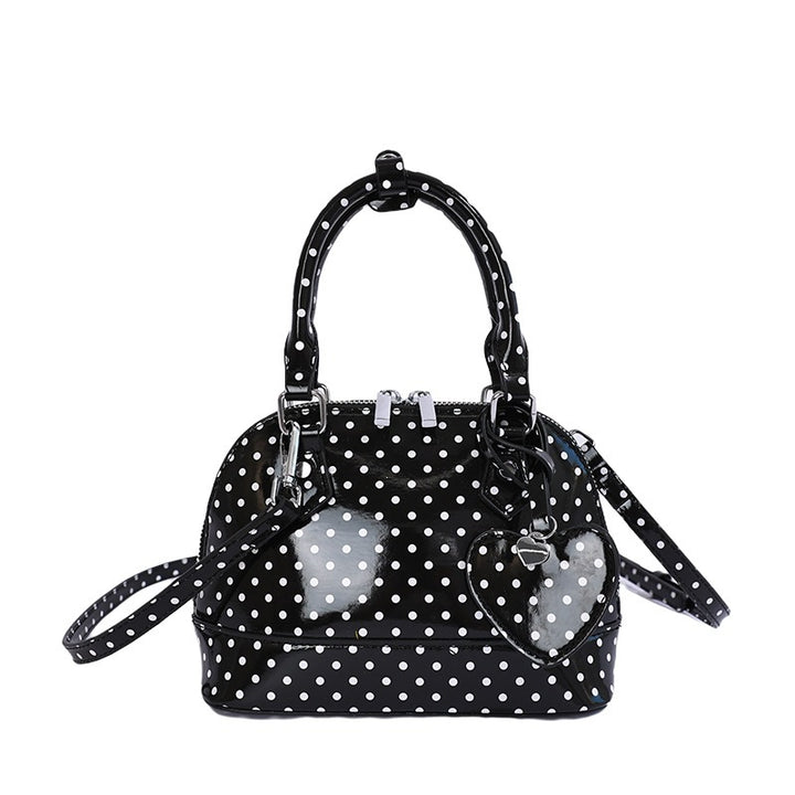 Damen Mini-Handtasche mit verspieltem Punktemuster und abnehmbarem Tragegurt Nord Taschen