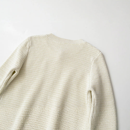 Damen Kurze gehäkelte Boxy-Strickjacke mit dekorativem Schmuckverschluss Nord Taschen