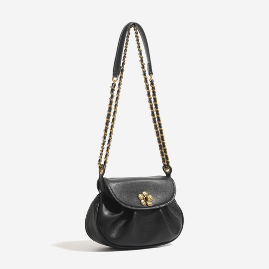 Damen Umhängetasche mit floralem Magnetverschluss und luxuriösem Kettenriemen Nord Taschen