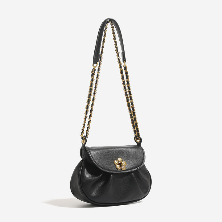 Damen Umhängetasche mit floralem Magnetverschluss und luxuriösem Kettenriemen Nord Taschen
