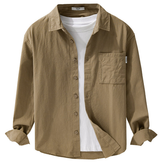 Herren Casual-Hemdjacke aus leichtem Baumwoll-Twill mit aufgesetzter Brusttasche und entspannter Passform Nord Taschen