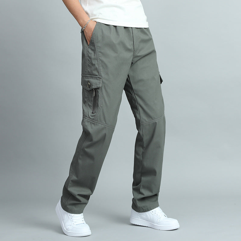 Herren Robuste Canvas-Cargohose mit geradem Bein, Knieabnähern & Klappentaschen Nord Taschen
