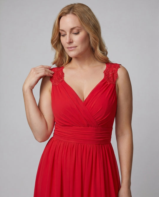 Abendkleid Damen V-Ausschnitt