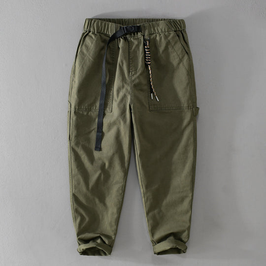 Herren Tapered-Cargohose im Utility-Stil mit gekrempeltem Saum und elastischem Bund Nord Taschen