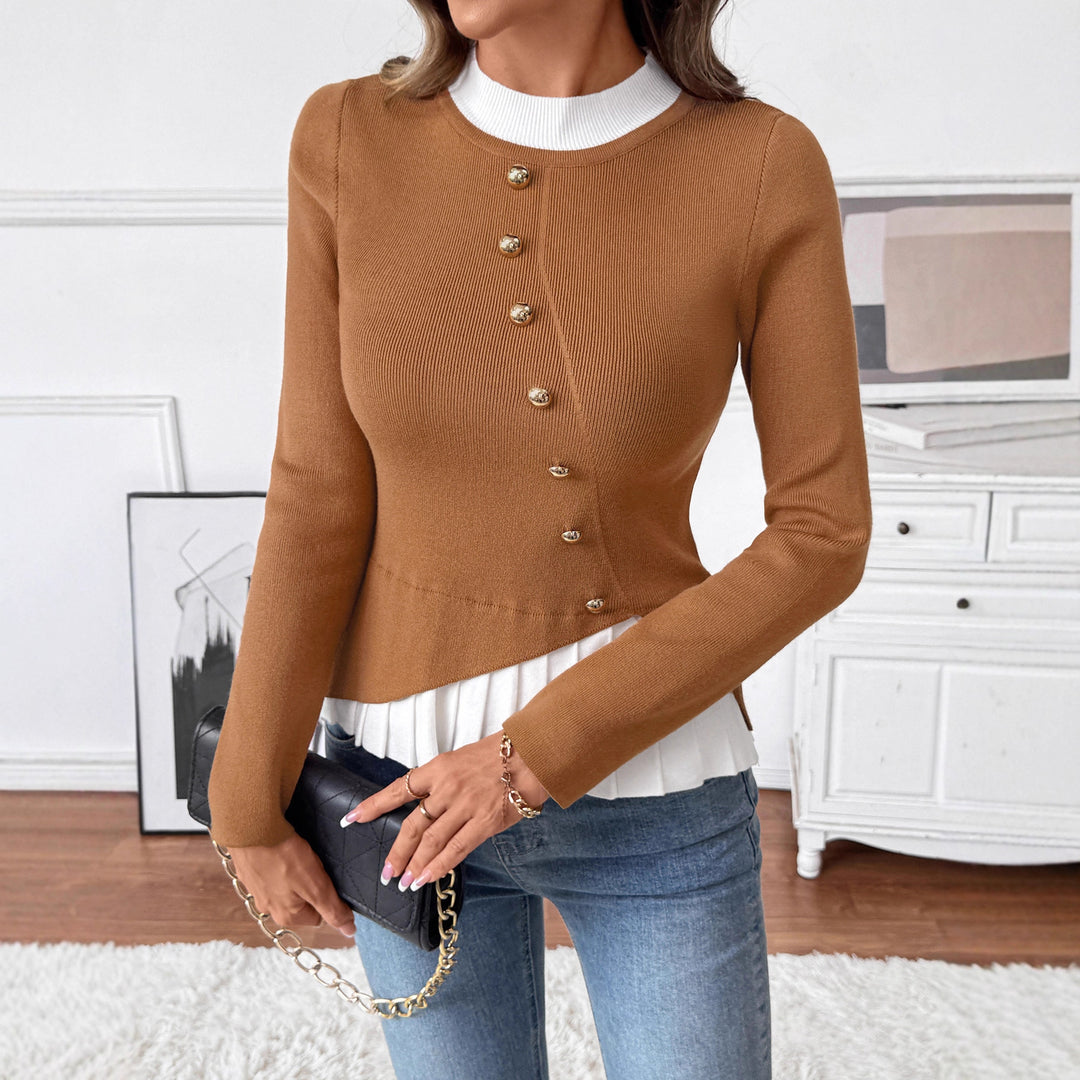 Damen Eleganter Strickblazer mit asymmetrischem Saum Nord Taschen