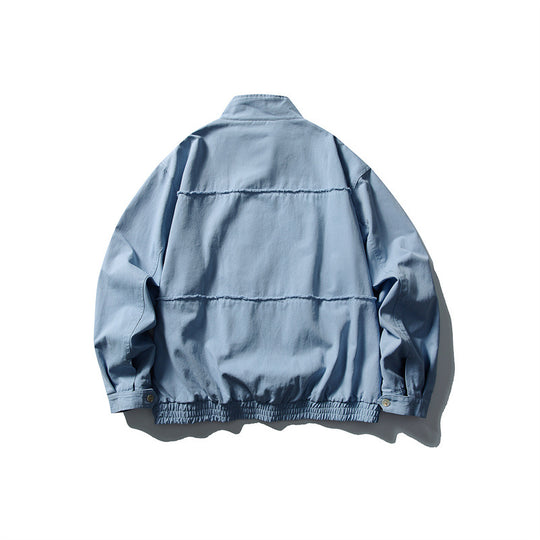 Unisex Boxy-Übergangsblouson mit Stehkragen, verdecktem Reißverschluss und elastischem Saum Nord Taschen