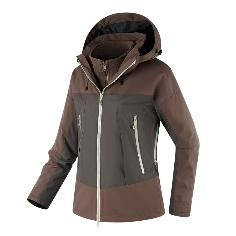 Damen zweilagige Softshell-Jacke mit herausnehmbarer Fleece-Innenjacke und verstellbarer Kapuze Nord Taschen