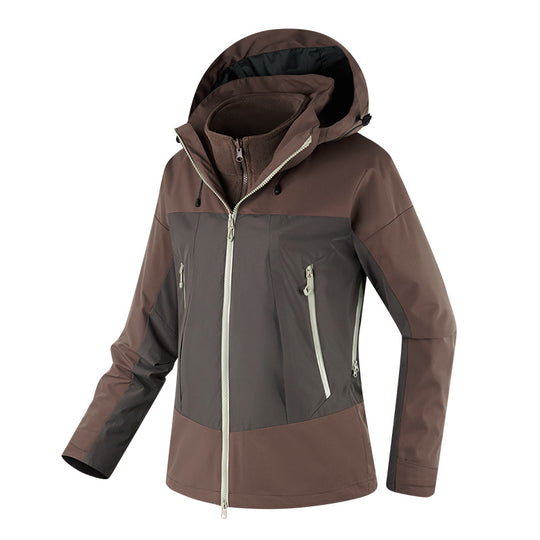 Damen zweilagige Softshell-Jacke mit herausnehmbarer Fleece-Innenjacke und verstellbarer Kapuze Nord Taschen