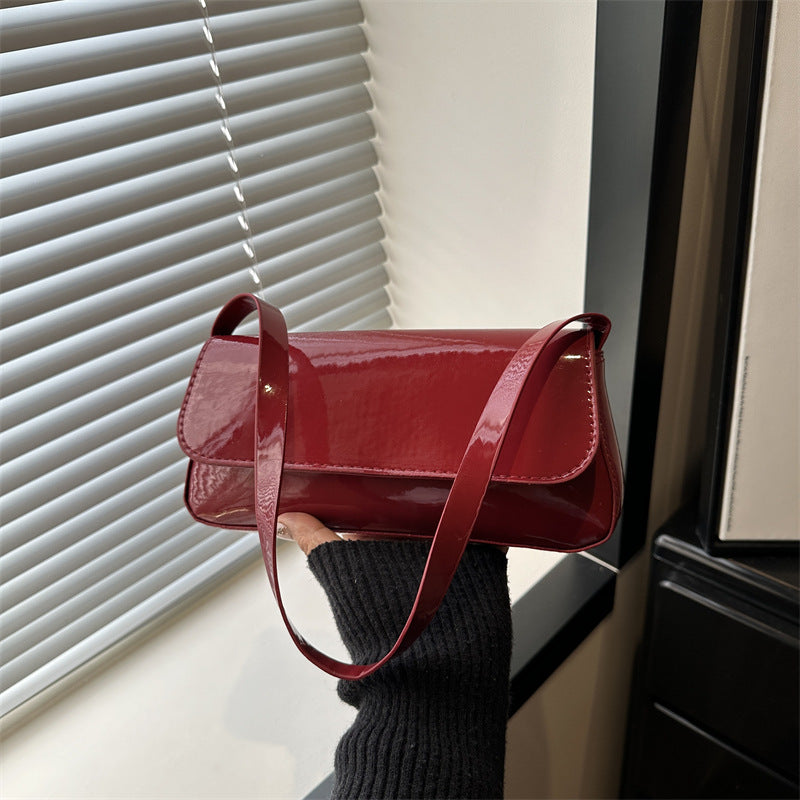 Damen elegante Lackleder Umhängetasche Nord Taschen