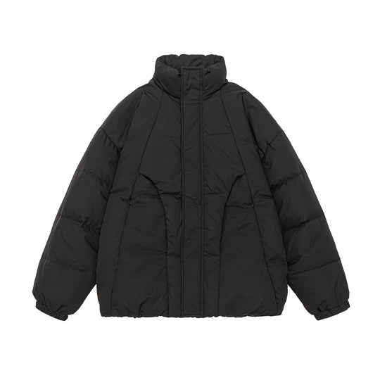 Damen Voluminöse Steppjacke mit hohem Stehkragen und winddichter Frontblende Nord Taschen