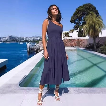 Damen Maxikleid mit ärmellosem Design und elastischem Bustier Nord Taschen