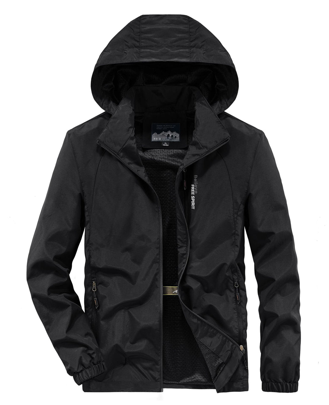 Herren Ultraleichte Atmungsaktive Kapuzenjacke mit perforiertem Mesh‑Futter und Reißverschlusstaschen Nord Taschen