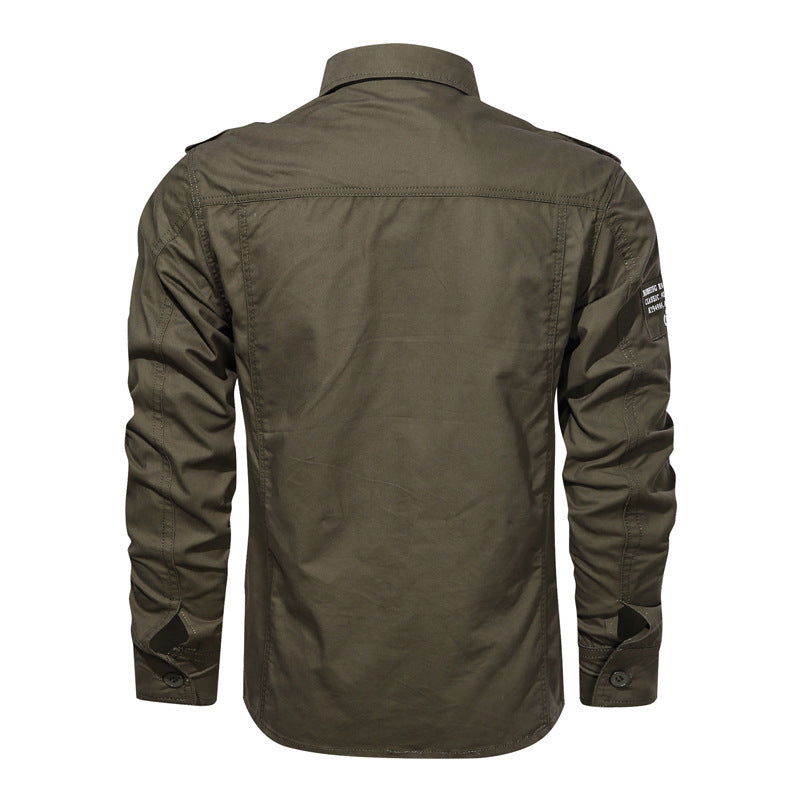 Herren  Fieldshirt aus Baumwoll-Twill mit Schulterklappen und Klappentaschen Nord Taschen