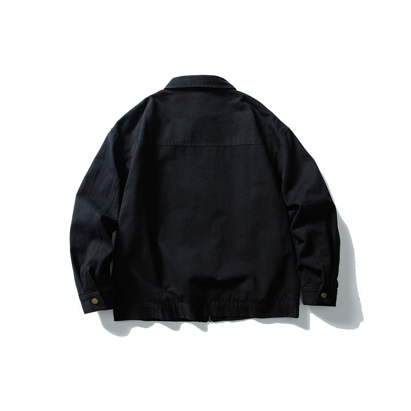 Unisex Kastig geschnittene Canvas-Workwear-Jacke mit durchgehendem Reißverschluss und aufgesetzten Brusttaschen Nord Taschen