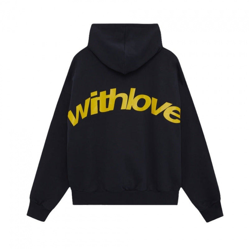 Unisex Oversized Kapuzenpullover mit großem Rückenprint und weichem Fleece Innen Nord Taschen