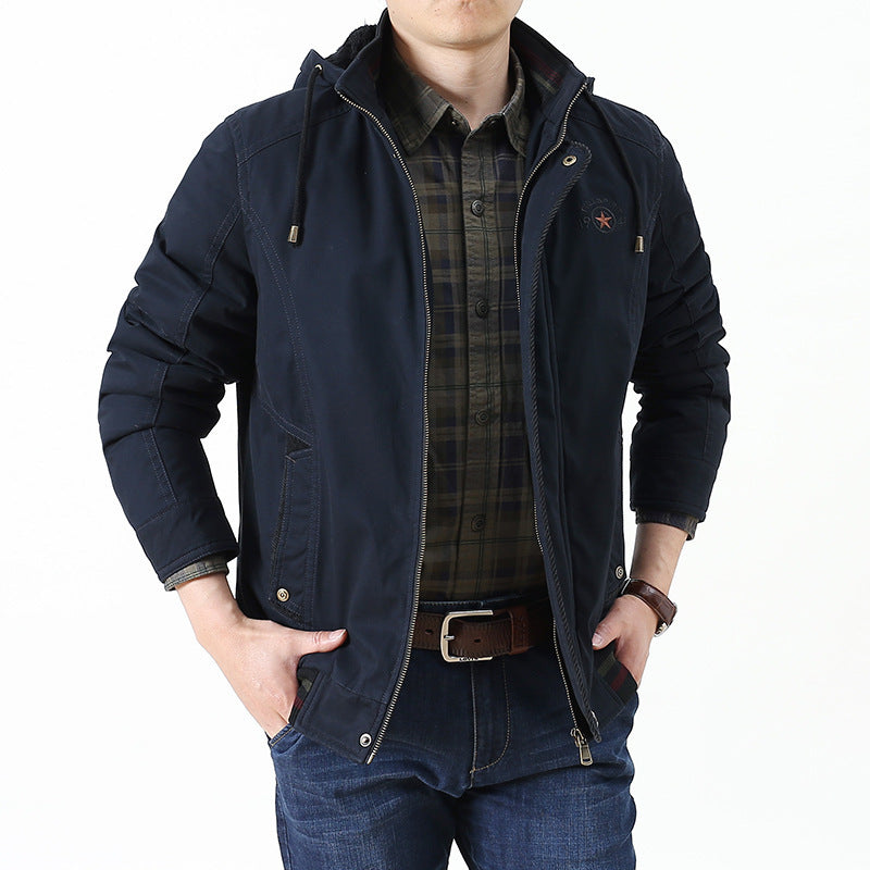 Herren Utility-Kapuzenjacke im Field-Parka-Stil mit Thermofutter und Multifunktions-Taschen Nord Taschen