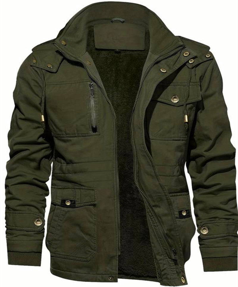 Herren Thermo-Feldjacke mit Teddyfutter, Kapuze und Mehrfachtaschen Nord Taschen
