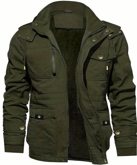 Herren Thermo-Feldjacke mit Teddyfutter, Kapuze und Mehrfachtaschen Nord Taschen
