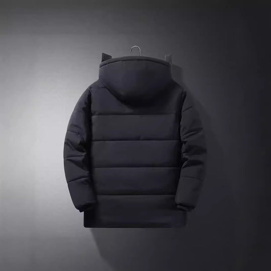 Herren Kurzparka mit gesteppter Thermofütterung, Kapuzenansatz und Multifunktionsklappentaschen Nord Taschen
