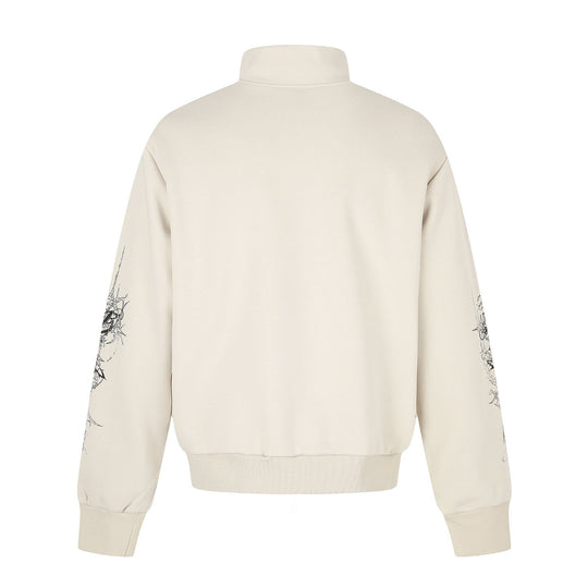 Damen Oversize-Sweatjacke mit Stehkragen und Leoparden-Print Nord Taschen