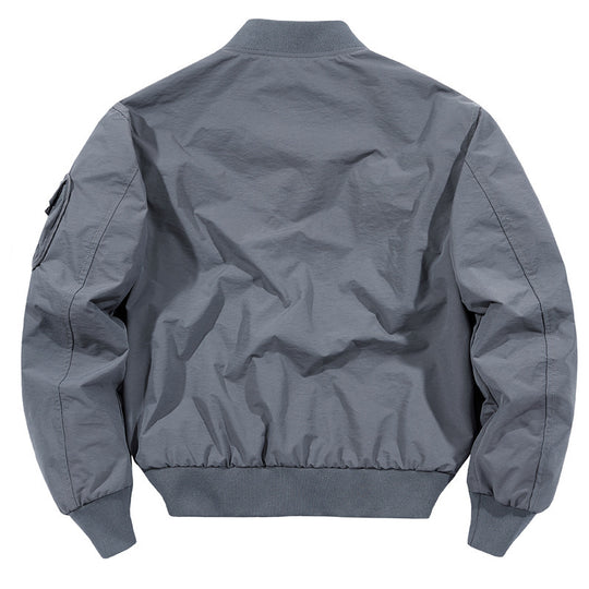 Herren leichter Nylon-Bomber im Utility-Look mit Mehrfachtaschen und Rippbündchen Nord Taschen