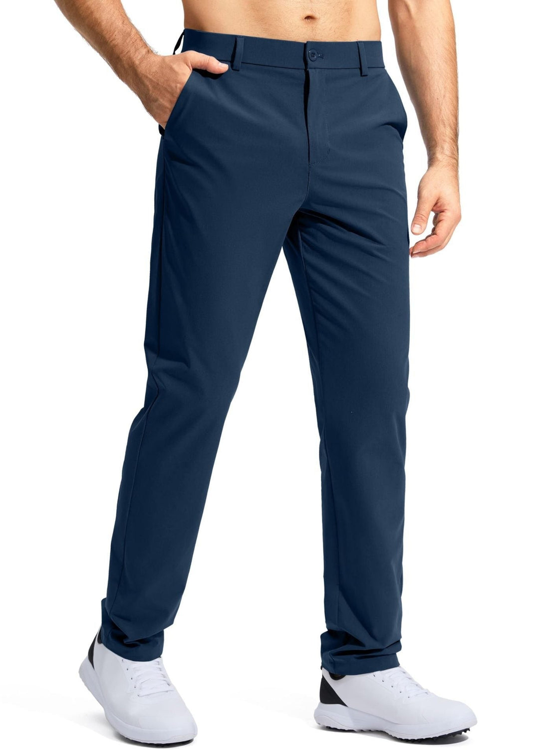 Herren nan elastische Golftwill-Hose mit geradem Schnitt, knitterfreiem Material und verdeckter Reißverschlusstasche - Arvani