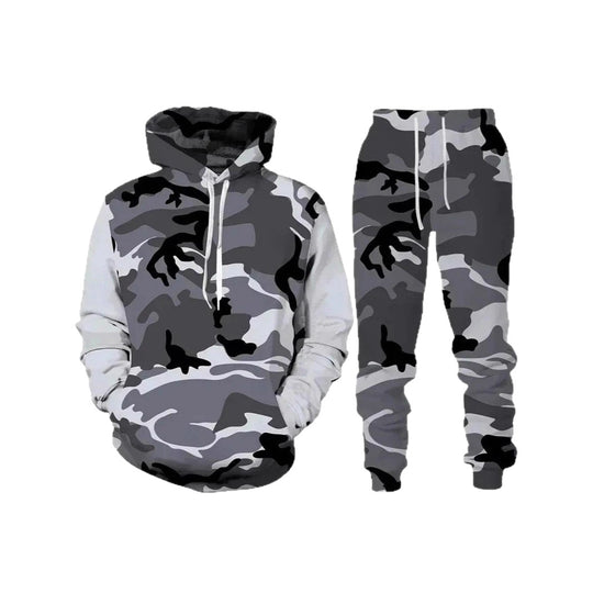 Herren Stylisches Kapuzensweatshirt und Jogginghose Set Nord Taschen