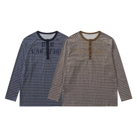 Herren Longsleeve-Henley mit Raglanärmeln und Knopfleiste Nord Taschen