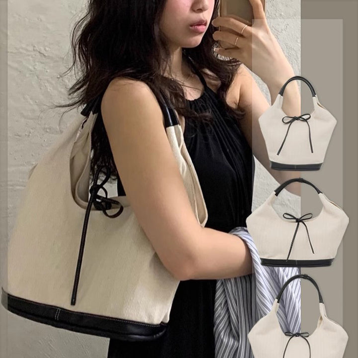 Damen Hobo-Tasche mit raffiniertem Knotenverschluss und strapazierfähigem Canvas Nord Taschen