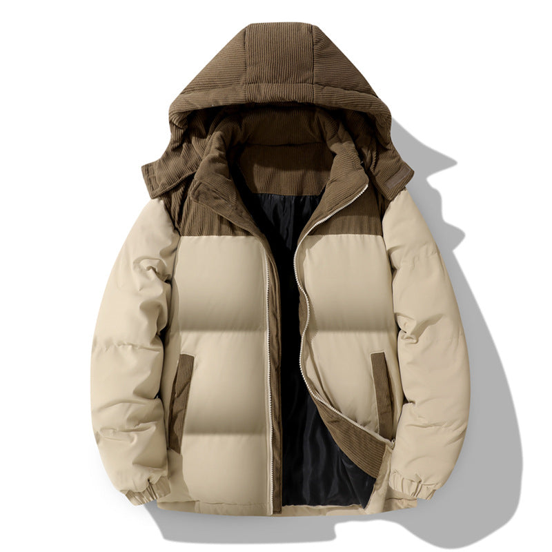 Damen Stepp-Winterjacke mit Cord-Schulterdetail, Kapuze und Zwei-Wege-Reißverschluss Nord Taschen