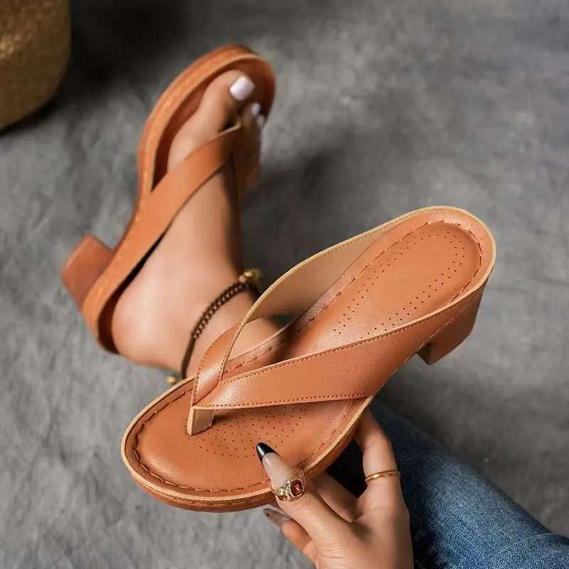 Damen Bequeme Zehentrenner-Sandalen mit anatomischem Fußbett und rutschfester Sohle