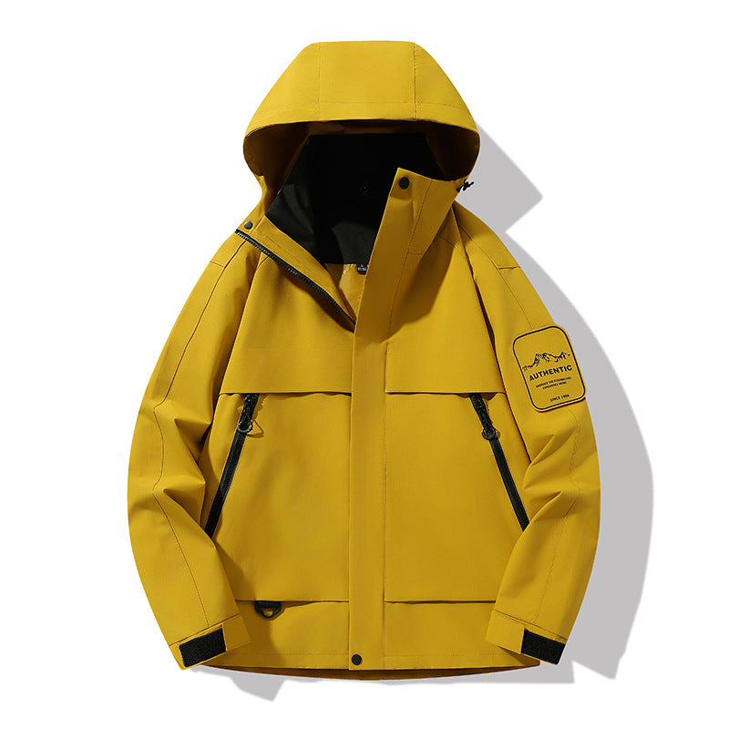 Herren multifunktionale Wasserfeste Softshell-Regenjacke mit abnehmbarer Fleece-Innenjacke Nord Taschen
