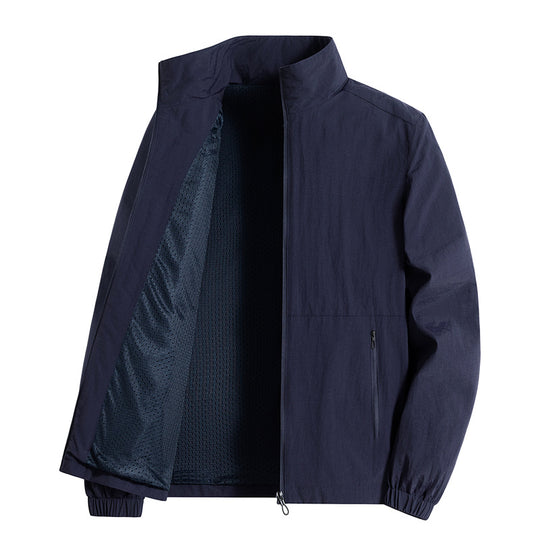 Herren ultraleichte atmungsaktive Freizeitjacke mit Mesh-Innenfutter Stehkragen und Reißverschlusstaschen Nord Taschen