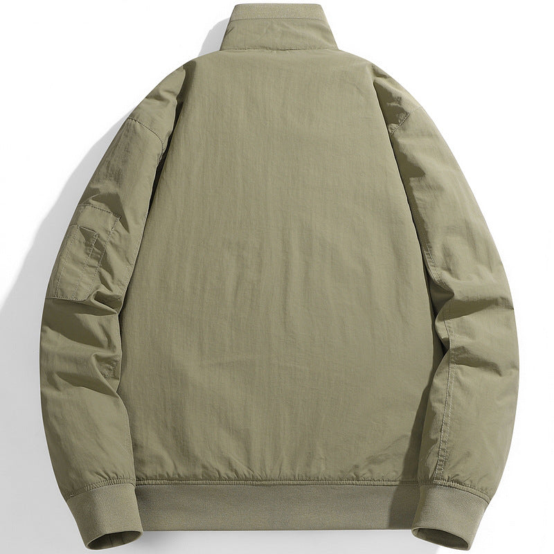 Herren Utility-Fliegerjacke mit Teddyfutter, Stehkragen und Ärmel-Tasche Nord Taschen