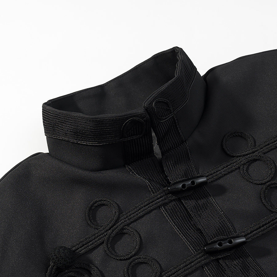 Damen Kurzjacke im Militärstil mit Kordverzierungen und Stehkragen Nord Taschen