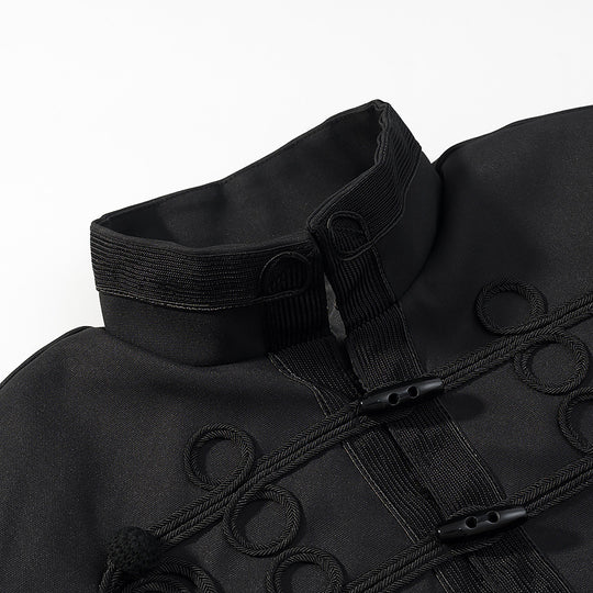 Damen Kurzjacke im Militärstil mit Kordverzierungen und Stehkragen Nord Taschen