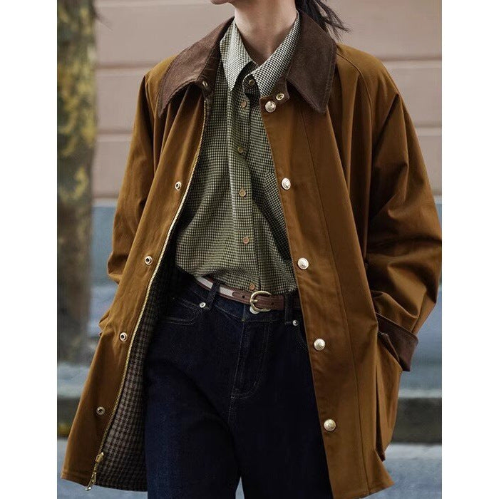 Damen Stilvolle Übergangsjacke mit praktischem Kragen und großen Taschen Nord Taschen