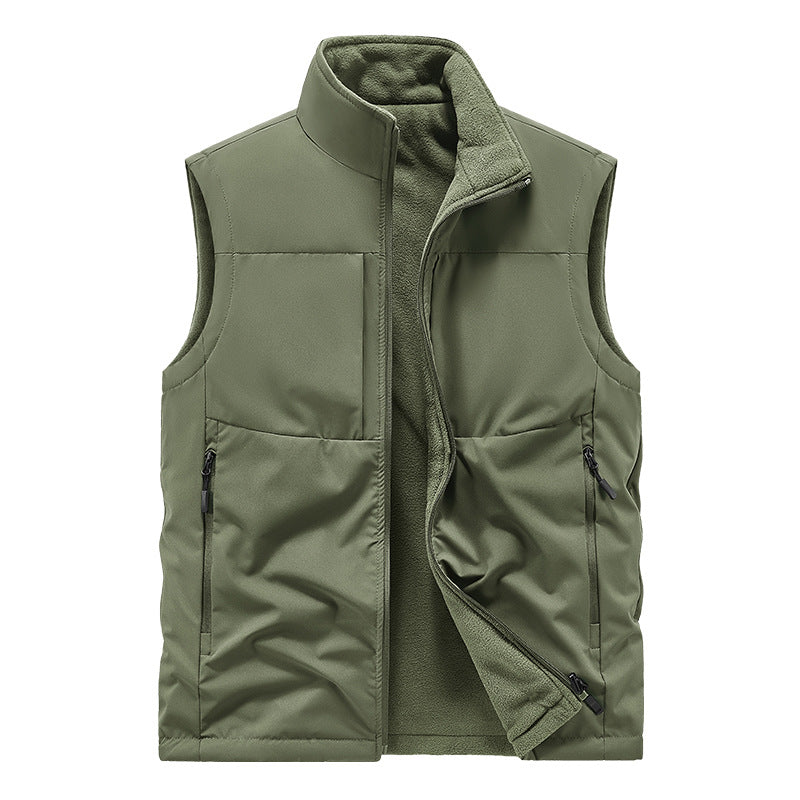 Herren Leichte technische Outdoor‑Weste mit Stehkragen, Netzfutter und Reißverschlusstaschen Nord Taschen