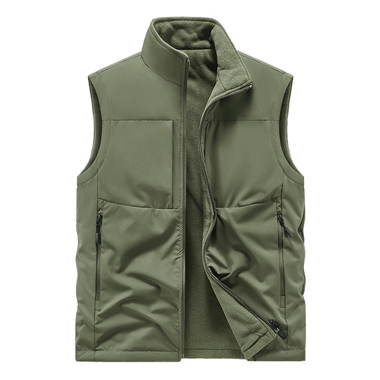 Herren Leichte technische Outdoor‑Weste mit Stehkragen, Netzfutter und Reißverschlusstaschen Nord Taschen