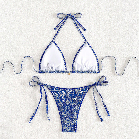 Damen Triangel-Bikini mit verstellbaren Raffungen