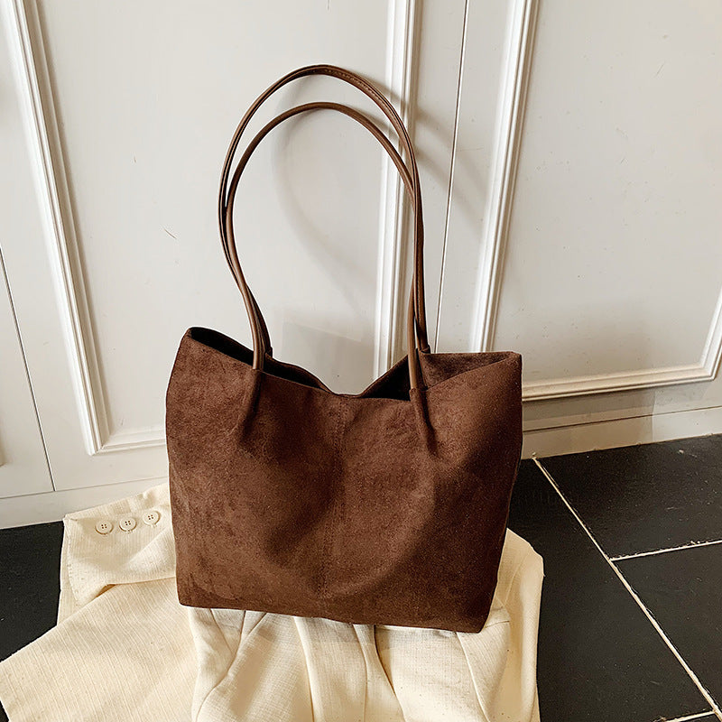 Damen geräumige Shopper-Tasche aus weichem Wildleder Nord Taschen