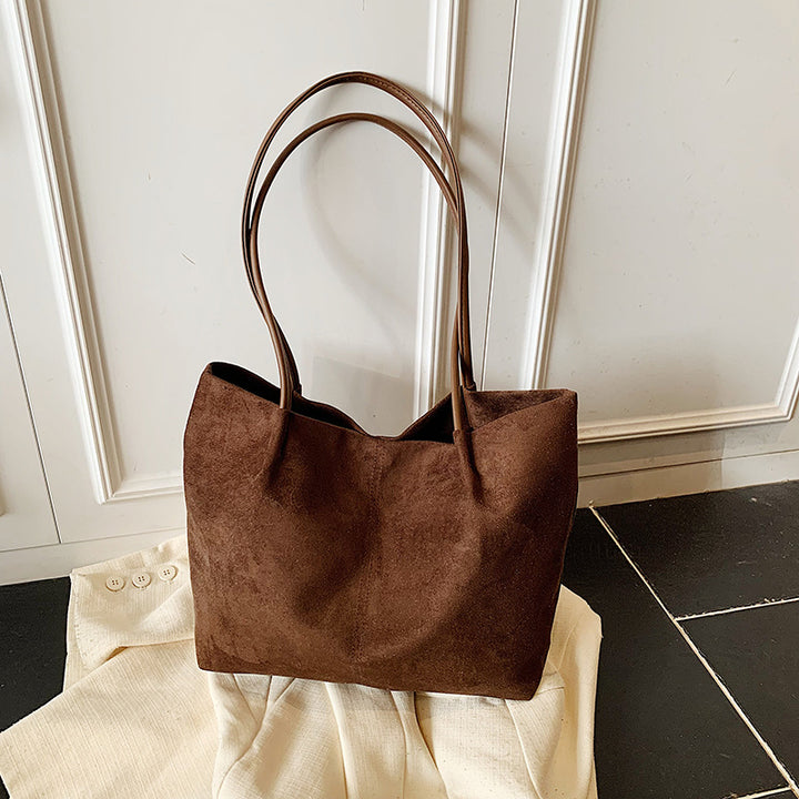 Damen geräumige Shopper-Tasche aus weichem Wildleder Nord Taschen