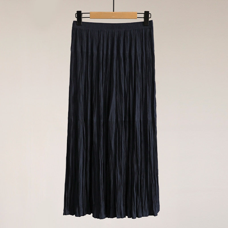 Damen Eleganter Faltenrock mit hohem Bund und fließendem Stoff Nord Taschen
