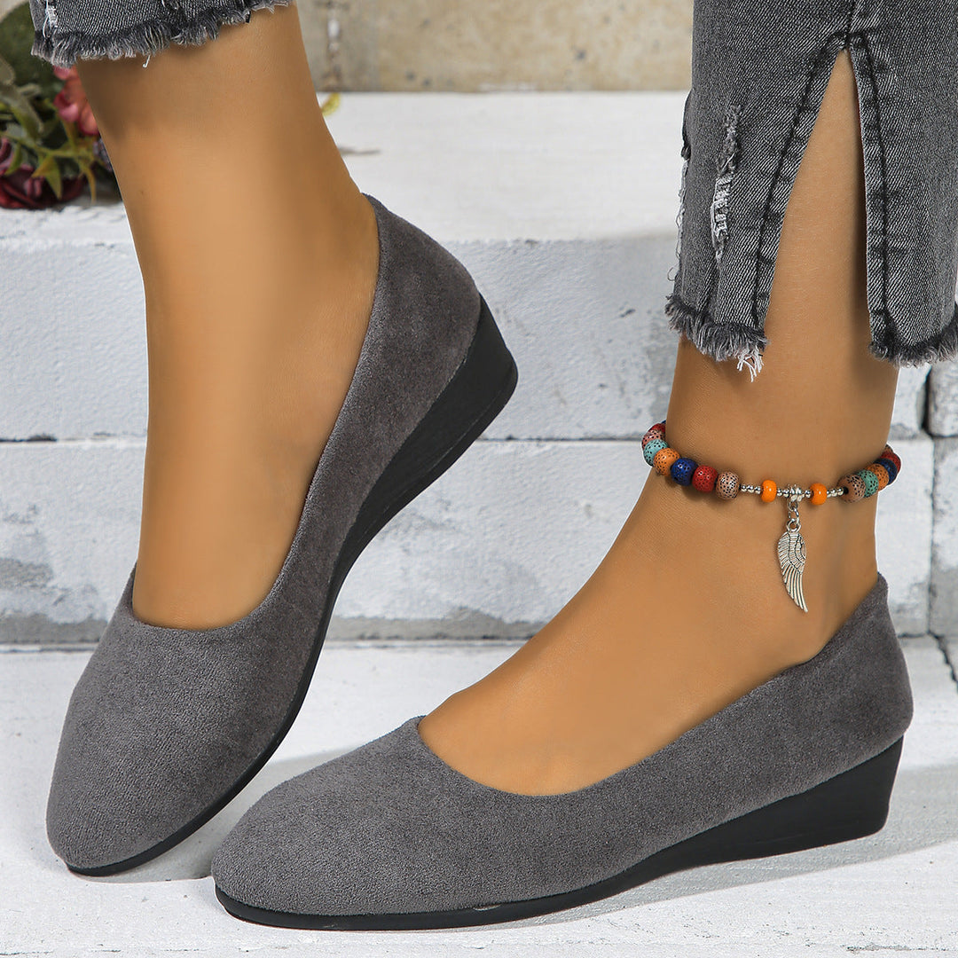 Damen elegante Wedge-Pantoletten mit überkreuzten Riemen und komfortablem Fußbett