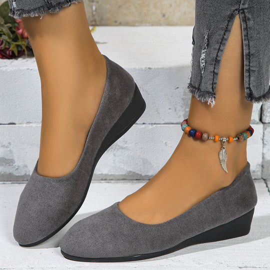 Damen elegante Wedge-Pantoletten mit überkreuzten Riemen und komfortablem Fußbett