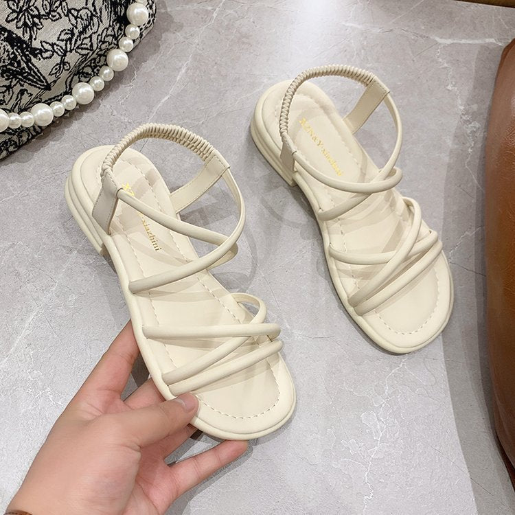 Damen Riemensandalen mit elastischem Riemendesign