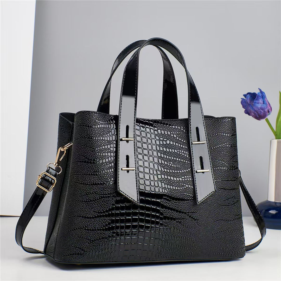 Damen hochwertige Handtasche mit strukturiertem Leder Nord Taschen