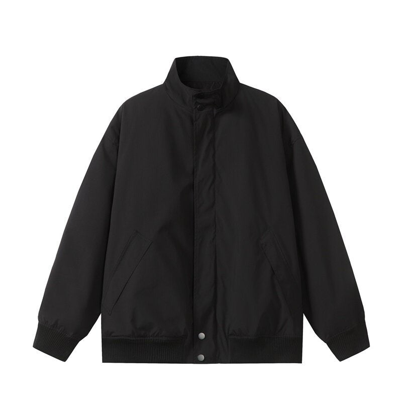 Unisex Kurz geschnittene Oversize-Bomberjacke mit Stehkragen, verdeckter Frontblende und Rippenbündchen Nord Taschen