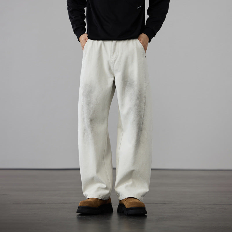 Herren Weit geschnittene Baumwoll-Canvas-Hose im Relaxed-Fit Nord Taschen